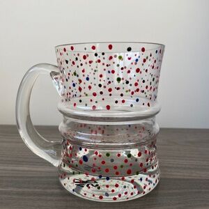 Hand Painted Multi-Coloured Dot Glass Mug